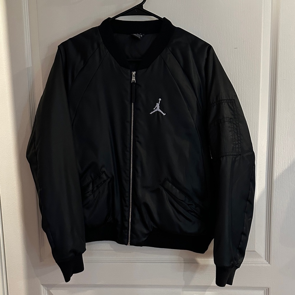 Jordan Black Bomber Jacket with Silver Logo